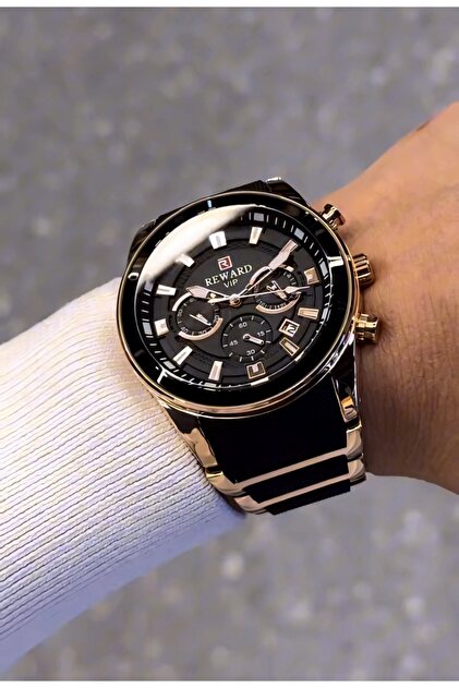 Reward VIP Men’s Luxury Analog Chronograph Style Watch – Premium Black Dial & Strap