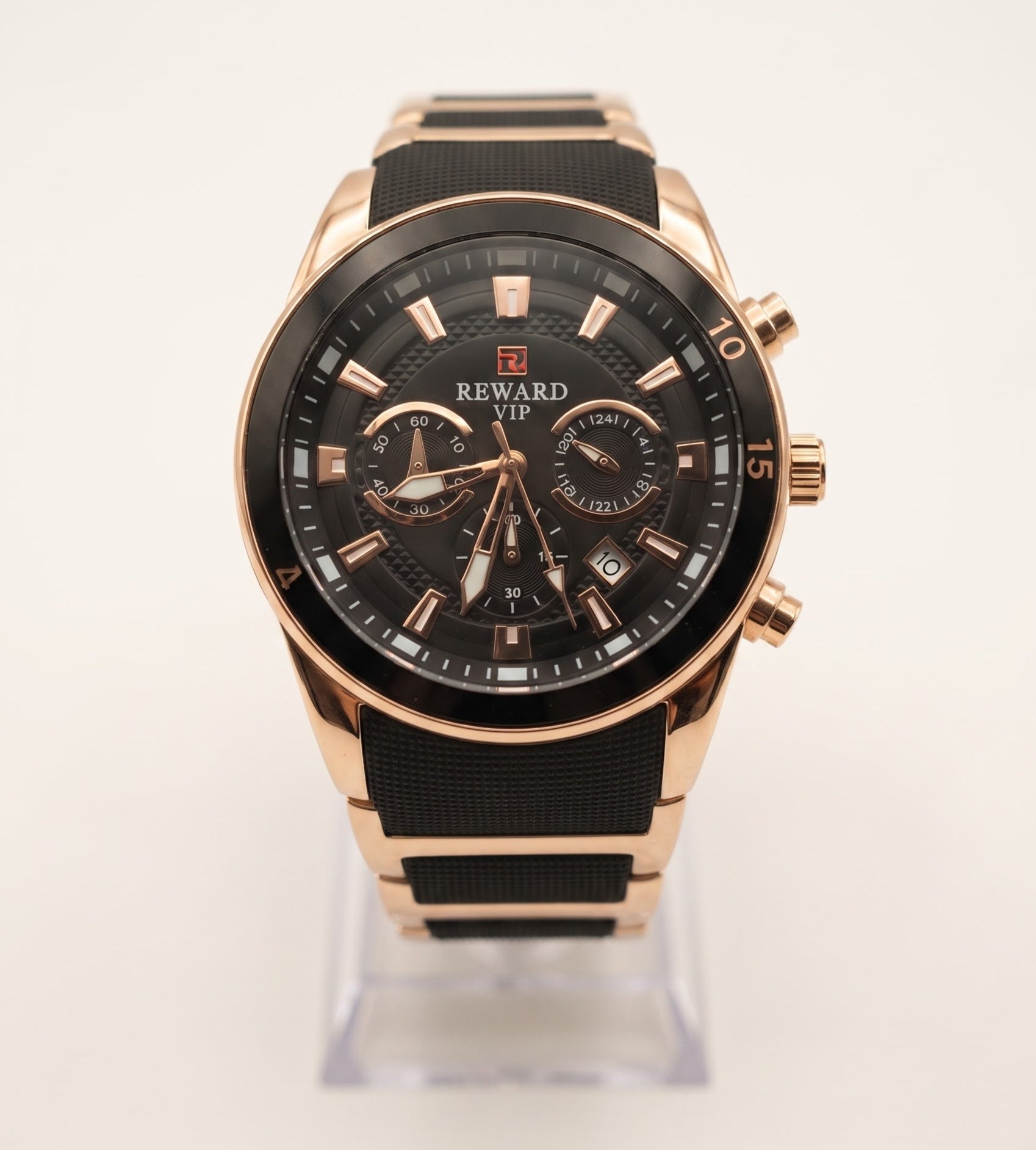 Reward VIP Men’s Luxury Analog Chronograph Style Watch – Premium Black Dial & Strap