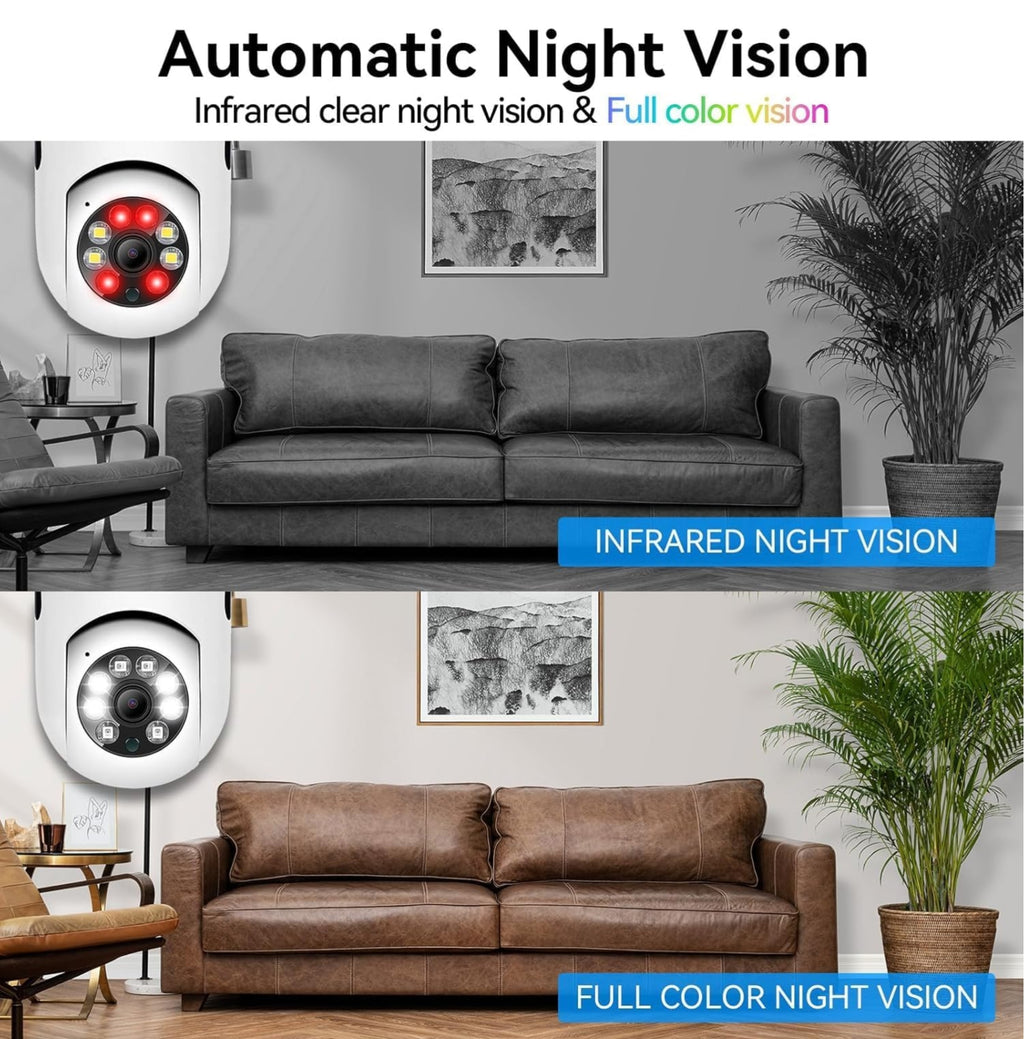 4MP WiFi Bulb CCTV Camera. Mobile Full Control, Unlimited Device Connect