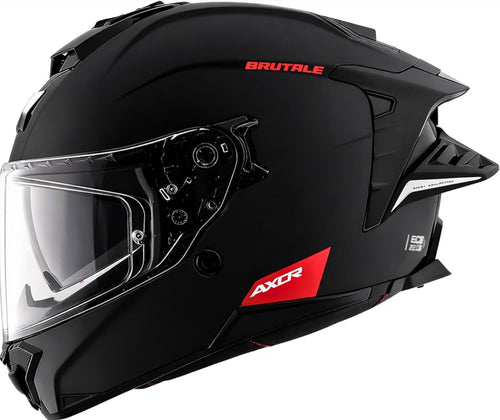 Brutale Solid Colors Dual Spoiler Helmet – Aerodynamic Full Face Design | Certified (ISI, DOT, ECE) | Premium Safety & Comfort- Black, All Size Available