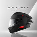 Brutale Solid Colors Dual Spoiler Helmet – Aerodynamic Full Face Design | Certified (ISI, DOT, ECE) | Premium Safety & Comfort- Black, All Size Available