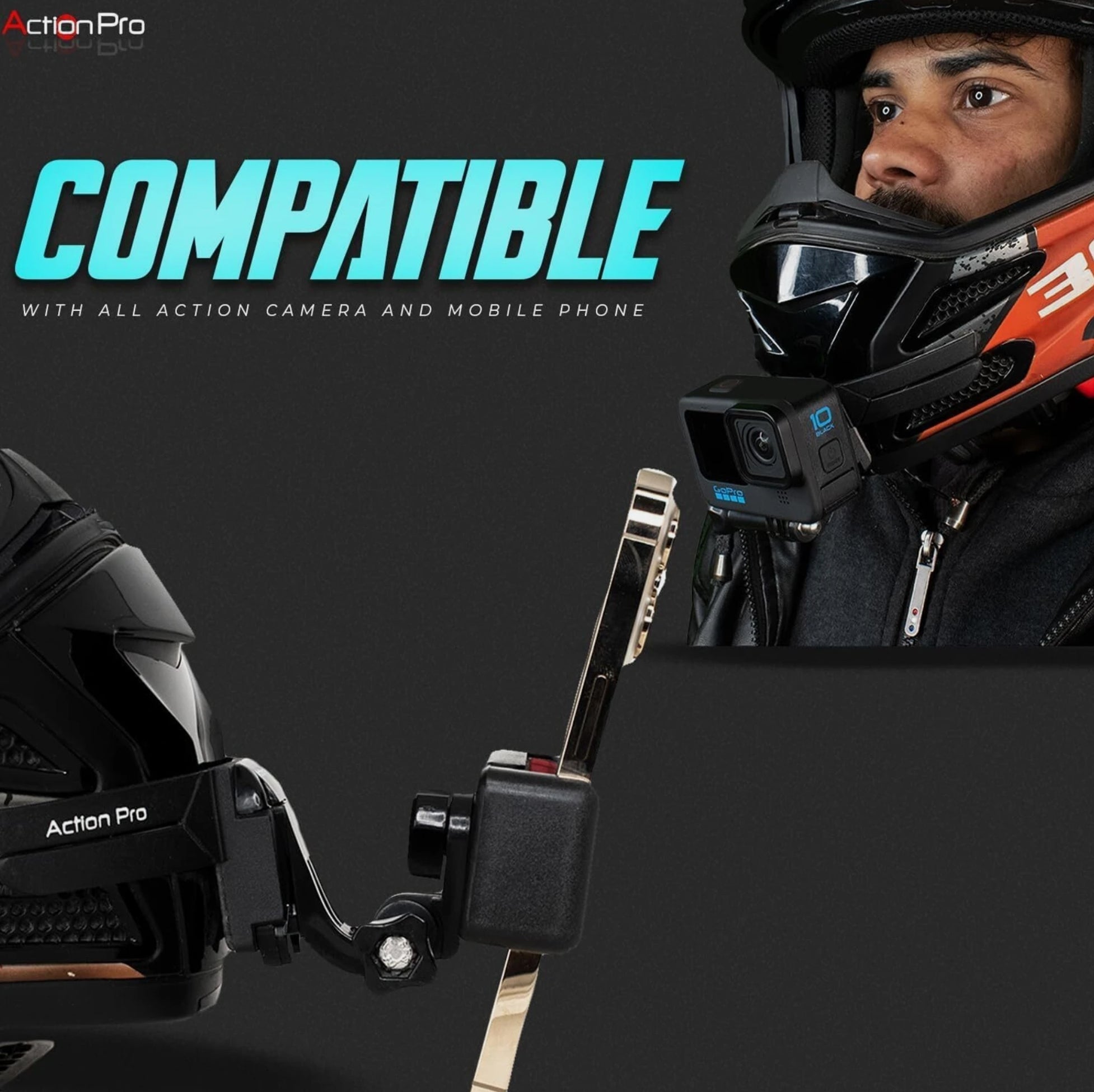 Action Pro Helmet Grip Camera & Mobile Mount