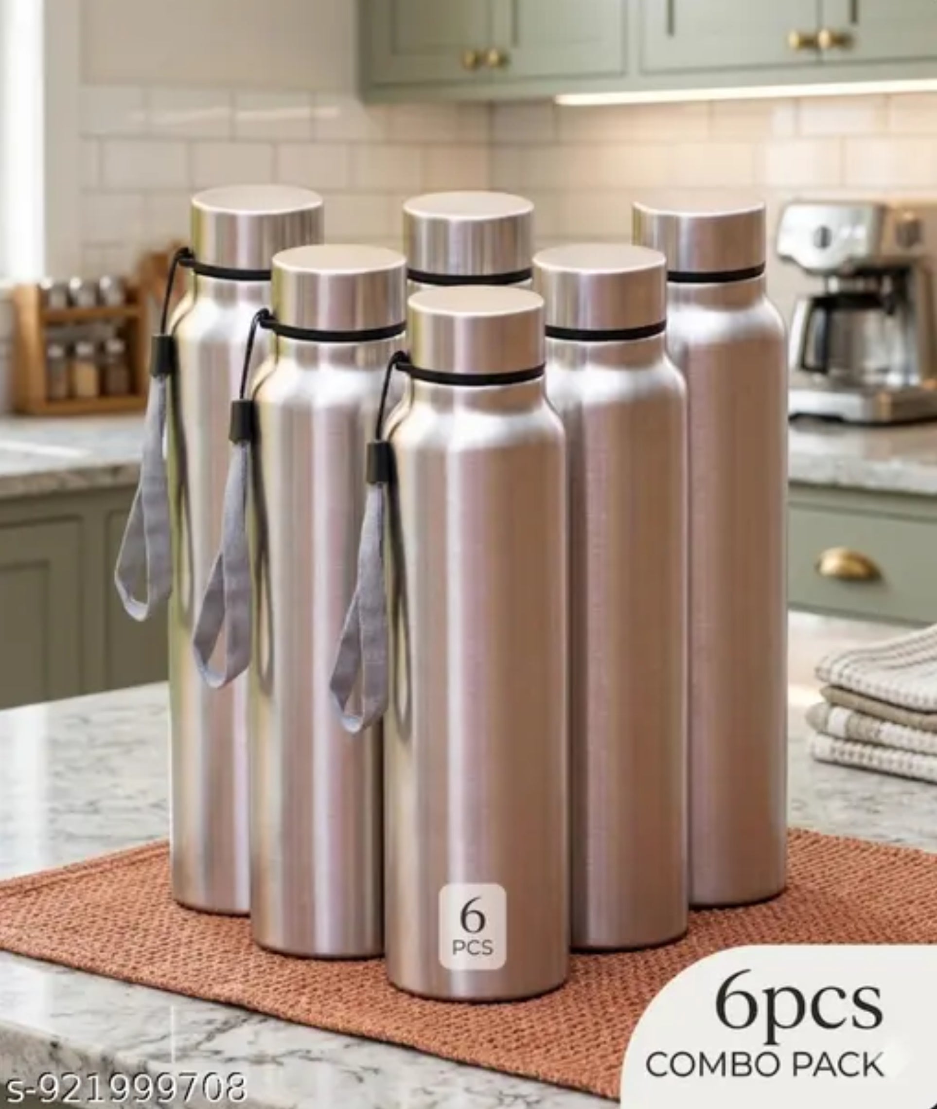 Stainless Steel Water Bottle – 6 Pcs Combo Pack