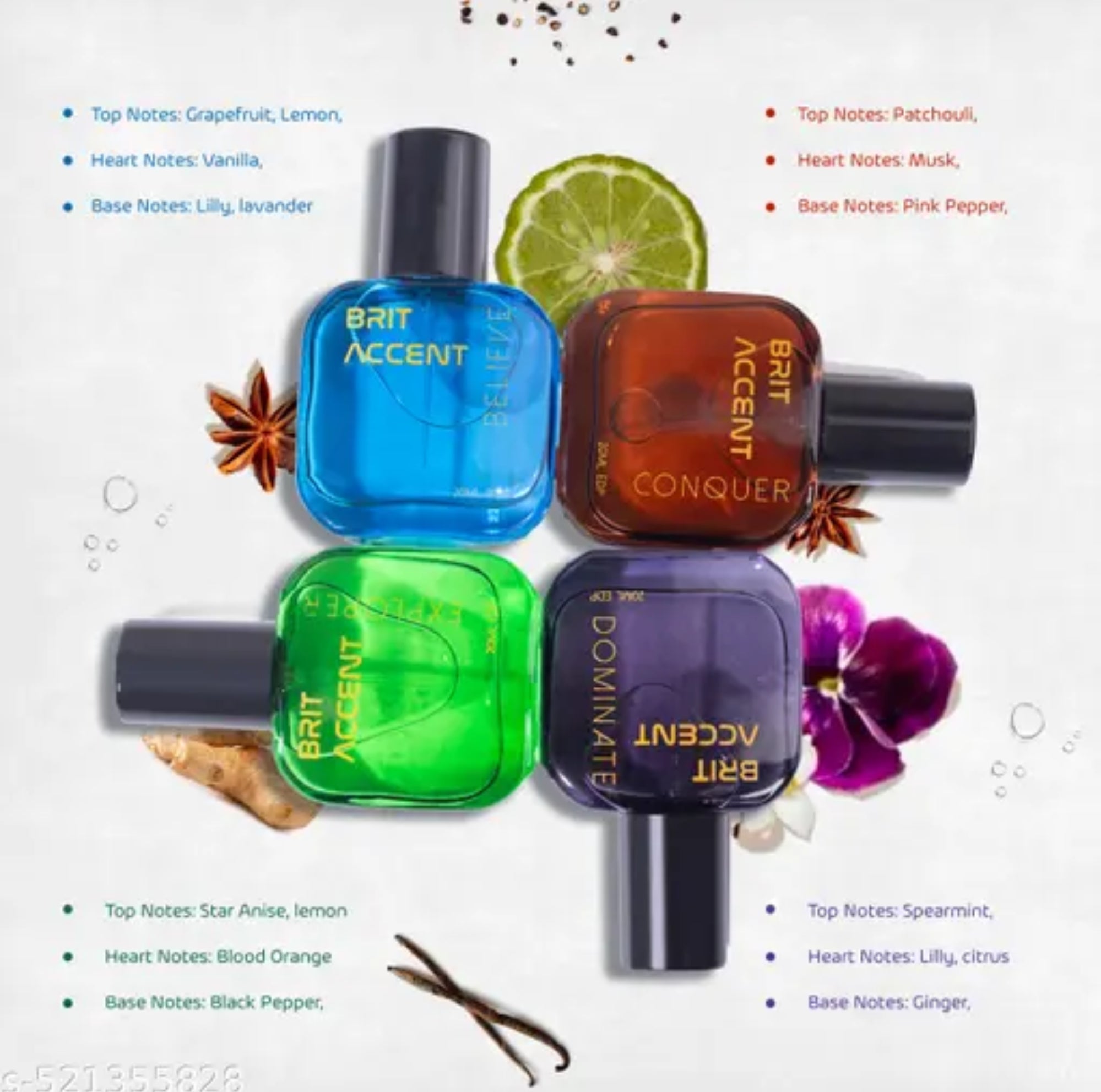Brit Accent Luxury Gift Set for Men – Pack of 4 | Eau De Parfum 80 ML