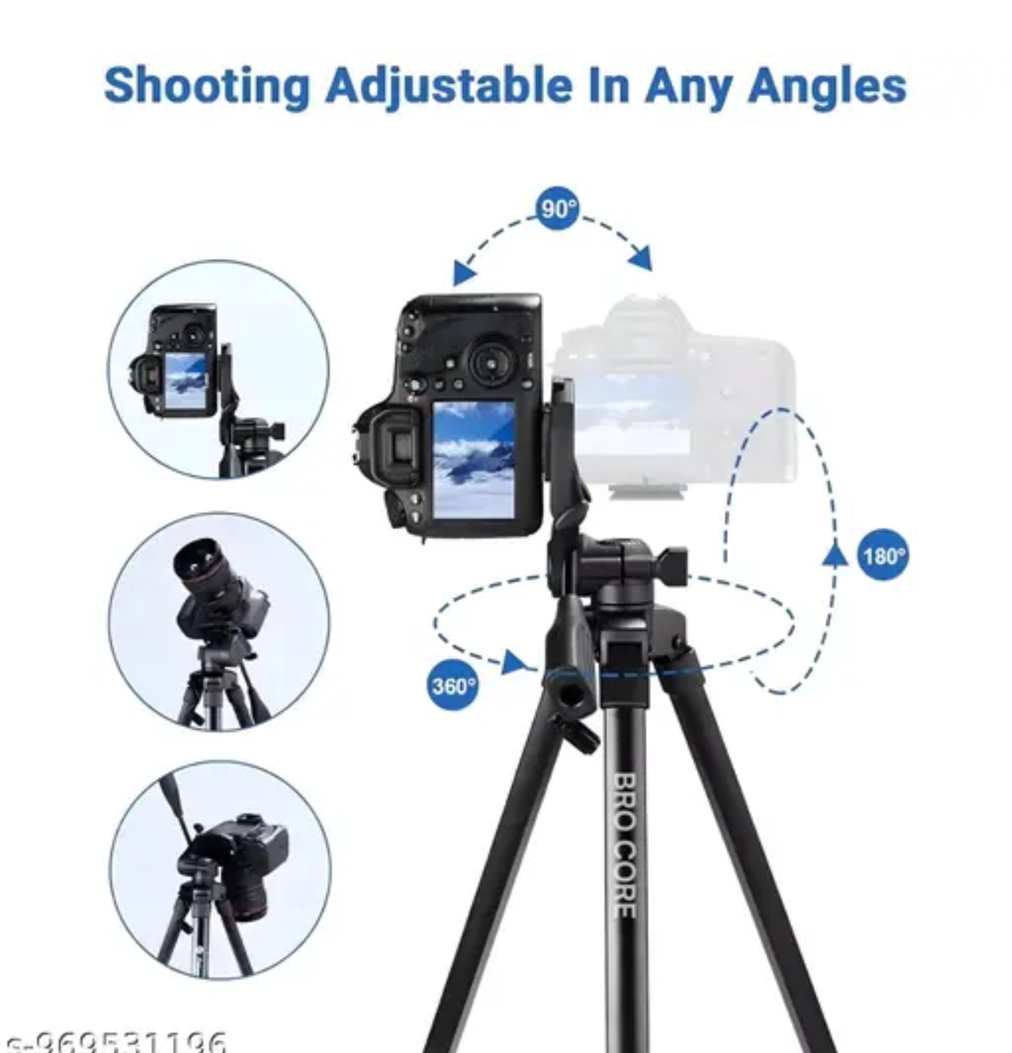 BRO CORE Lightweight Adjustable Camera Tripod Stand with Mobile Holder 7f