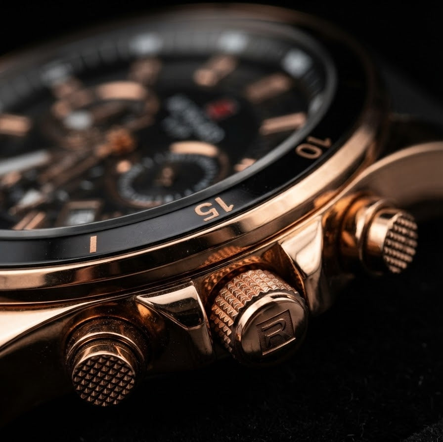 Reward VIP Men’s Luxury Analog Chronograph Style Watch – Premium Black Dial & Strap