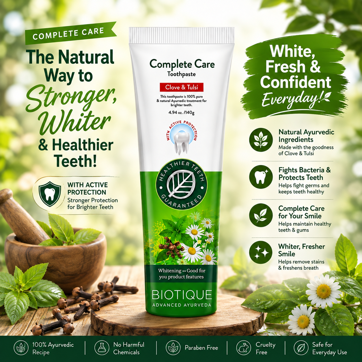 Biotiquee 3 Complete Care Toothpaste (140gm)