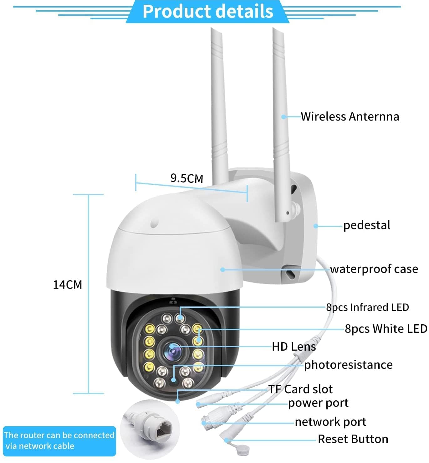HD Dome Camera V380Pro Wireless WiFi IPZ CCTV Security 1080p