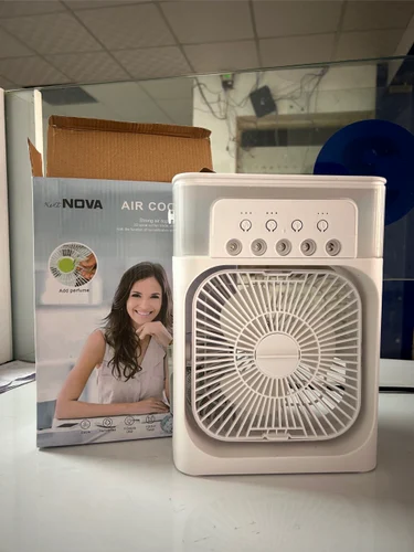 Mini Air Cooler Fan Bulit -In Soft LED Night Light Long Lasting Cooling